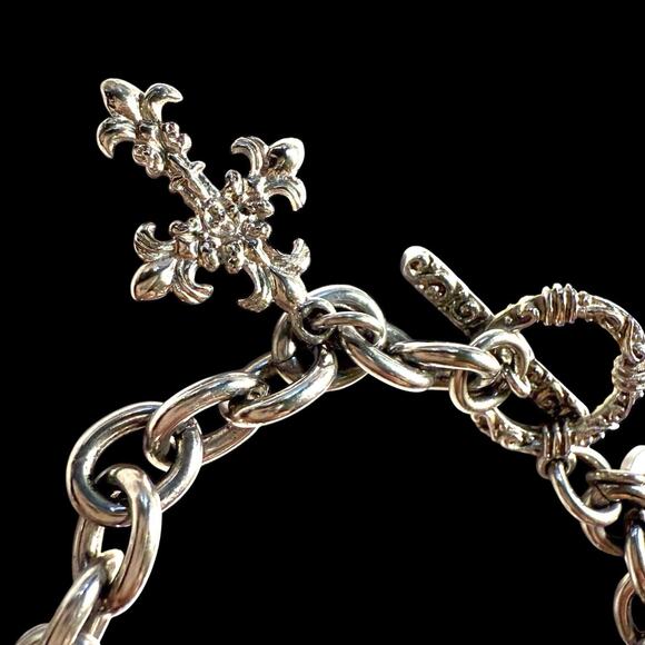 Lourdes Blessed 5 Crosses Religious Faith Bracelet Stainless Steel Silver Tone - Picture 6 of 9